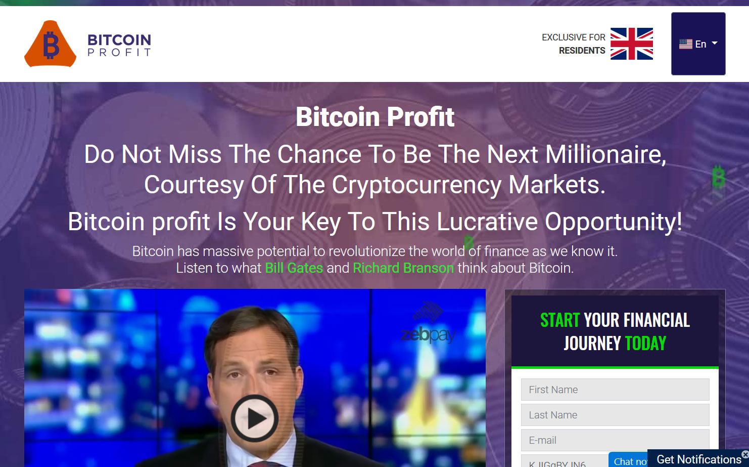 Bitcoin Profit Website Screenshot